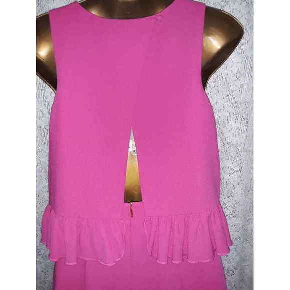 Trina Turk Sz 4 KAYLEEN Dress Magenta Fuchsia Pink Open Split Back - Picture 15 of 15